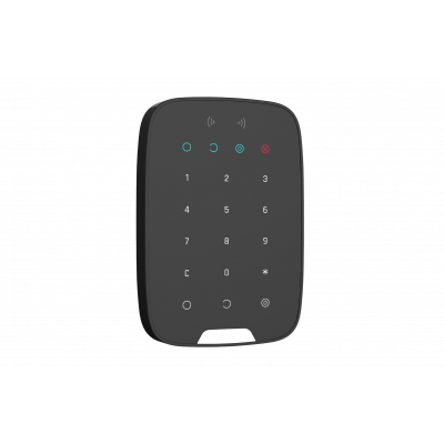 Бездротова сенсорна клавіатура Ajax Keypad Plus Black зі зчитувачем карток Pass і брелоків Tag