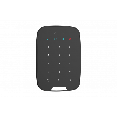 Бездротова сенсорна клавіатура Ajax Keypad Plus Black зі зчитувачем карток Pass і брелоків Tag