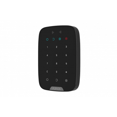 Бездротова сенсорна клавіатура Ajax Keypad Plus Black зі зчитувачем карток Pass і брелоків Tag