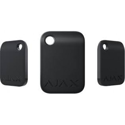 Захищений безконтактний брелок Ajax Tag Black (комплект 3 шт.) для клавіатури KeyPad Plus
