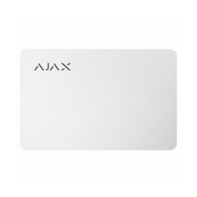 Захищена безконтактна картка Ajax Pass White (комплект 10 шт.) для клавіатури KeyPad Plus