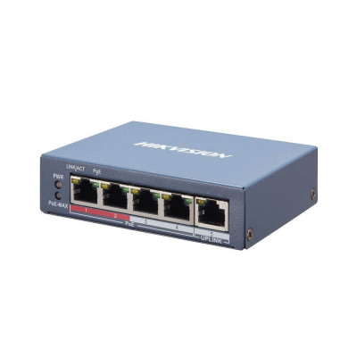 Керований 5-портовий PoE-комутатор Hikvision DS-3E1105P-EI з 4 портами PoE Керований 5-портовий PoE-комутатор Hikvision DS-3E1105P-EI з 4 портами PoE