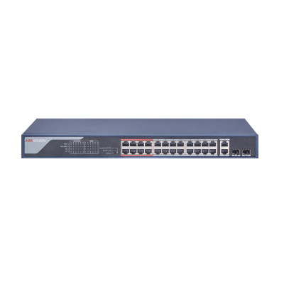 Некерований PoE-комутатор Hikvision DS-3E0326P-E(B) з 24 портами PoE Некерований PoE-комутатор Hikvision DS-3E0326P-E(B) з 24 портами PoE