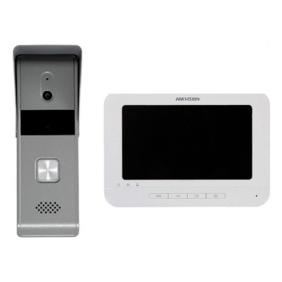 Комплект відеомофона Hikvision DS-KIS203T: відеодомофон 7" і відеопанель Комплект відеомофона Hikvision DS-KIS203T: відеодомофон 7" і відеопанель