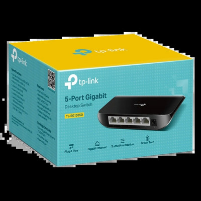 TP-Link TL-SG1005D 5-портовий гігабітний настільний комутатор TP-Link TL-SG1005D 5-портовий гігабітний настільний комутатор