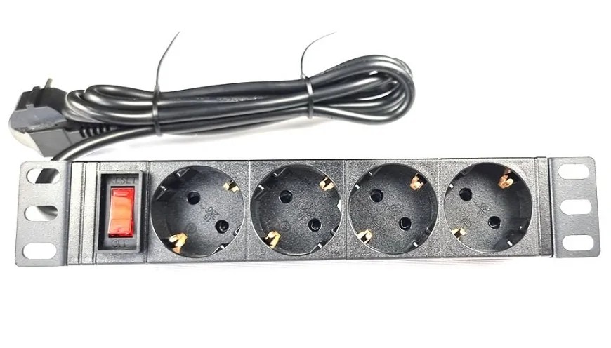 N-SWITCH RACK 10″ — GSM-розетка в міні-шафу 1U, 2 канали × 2 розетки Schuko, 16 А, датчик температури (Wi-Fi, GSM) — фото 2
